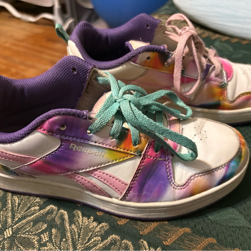 Reebok Kids' Purple and Pink Tie-Dye Sneakers